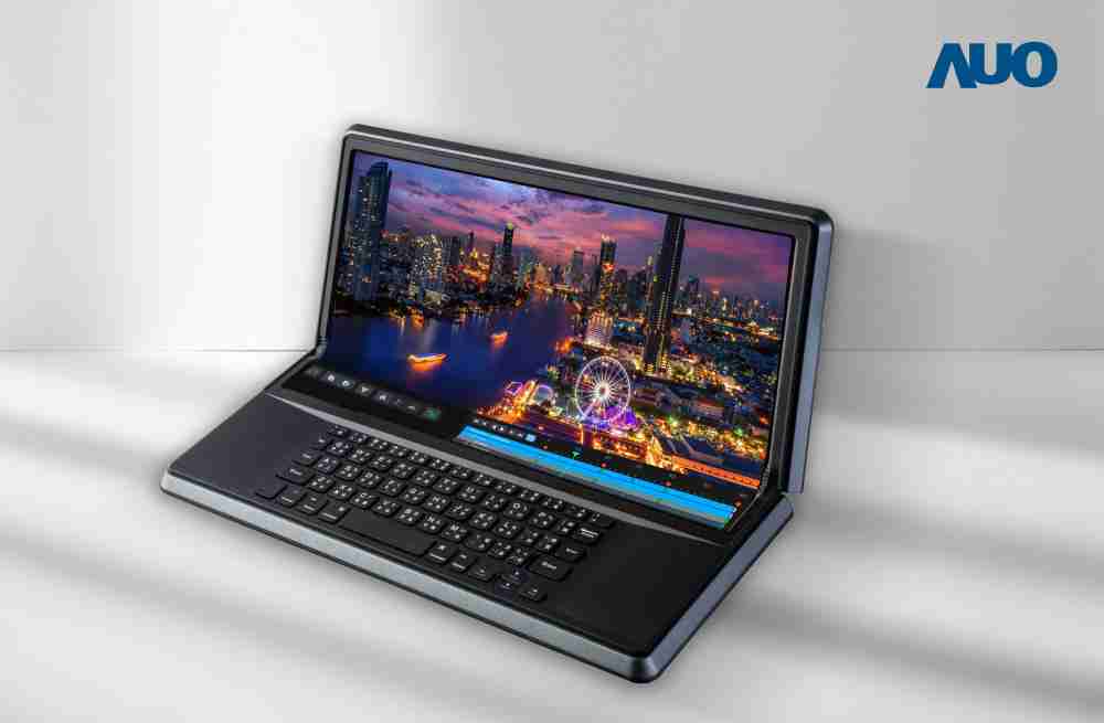 MG电玩14.6吋Micro LED折迭显示屏幕，，，搭配半径4mm的弯折绞炼，，以及高画素、、、高亮度、、高对比度的显示技术特点，，，，即便在大视角下仍保有绝佳色相与亮度